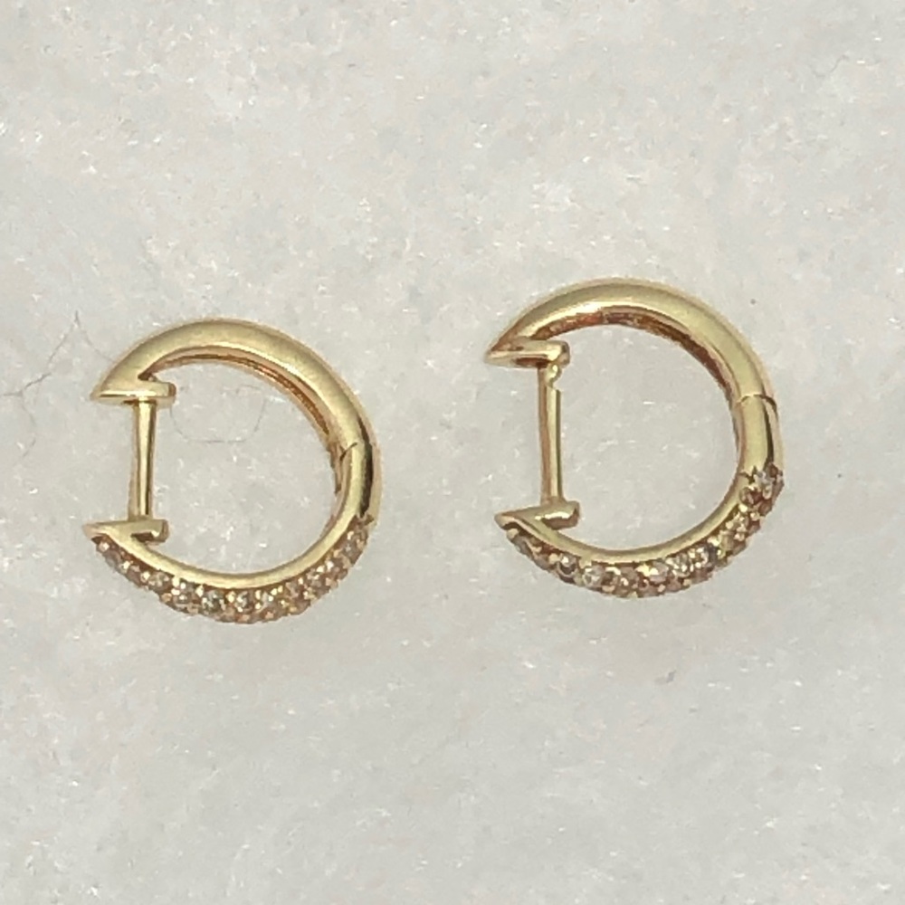 14K Yellow Gold  Huggie Second Piercing Earrings -